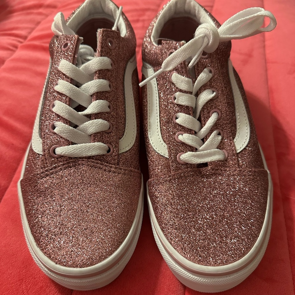 New Kids Vans Old Skool Classic Tumble Glitter (Lilac) Size 5